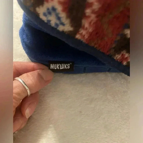 Muk Luks Women’s Slippers Porchia Blue with tassels. Size X Large 11-12 - Picture 3 of 10